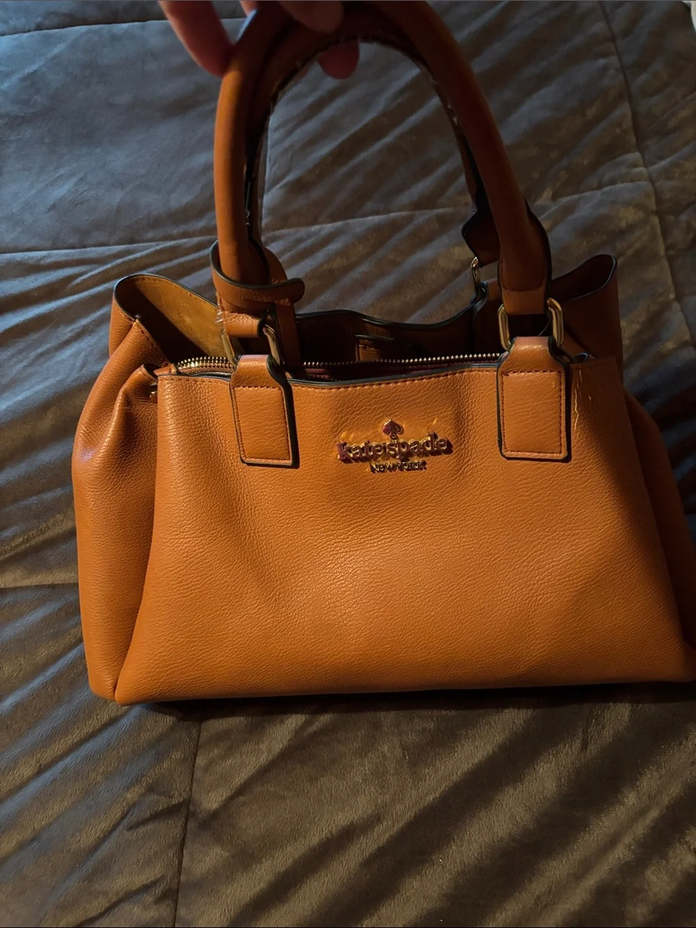kate spade caramel tan leather satchel